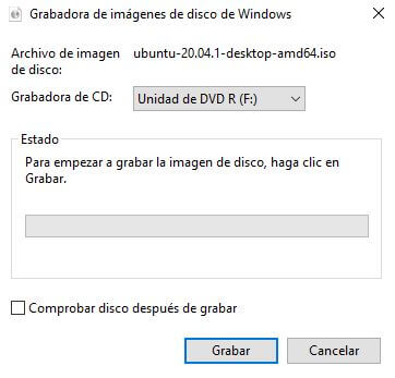 Crear disco de arranque desde Windows 10